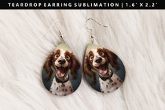 Funny Dog Teardrop Earring Sublimation PNG Design Product Image 1