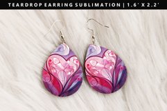 Valentine Teardrop Earring Sublimation PNG Design Product Image 1