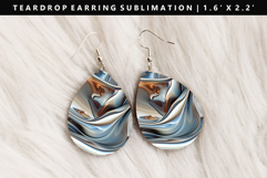Abstract Teardrop Earring Sublimation PNG Design Product Image 1