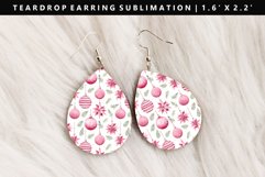 Christmas Teardrop Earring Sublimation PNG Design Product Image 1