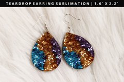 Sequin Teardrop Earring Sublimation PNG Design Product Image 1