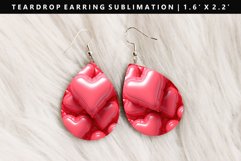 Puff Heart Teardrop Earring Sublimation PNG Design Product Image 1