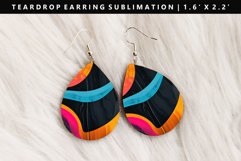 Retro Pop Art Teardrop Earring Sublimation PNG Design Product Image 1