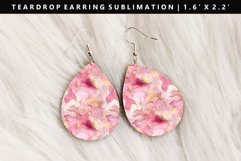Alcohol Ink Teardrop Earring Sublimation PNG Design Product Image 1