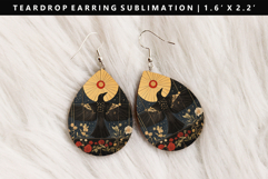 Hanafuda Teardrop Earring Sublimation PNG Design Product Image 1