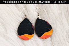 Retro Pop Art Teardrop Earring Sublimation PNG Design Product Image 1
