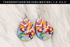Butterfly Teardrop Earring Sublimation PNG Design Product Image 1