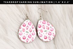 Christmas Teardrop Earring Sublimation PNG Design Product Image 1