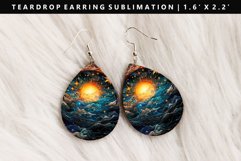 Celestial Teardrop Earring Sublimation PNG Design Product Image 1