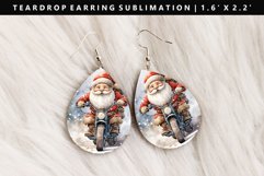 Funny Santa Teardrop Earring Sublimation PNG Design Product Image 1