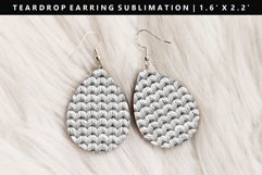 Knitted Teardrop Earring Sublimation PNG Design Product Image 1
