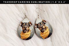 Funny Dog Teardrop Earring Sublimation PNG Design Product Image 1