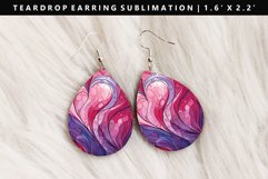 Valentine Teardrop Earring Sublimation PNG Design Product Image 1