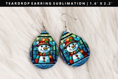 Snowman Teardrop Earring Sublimation PNG Design Product Image 1