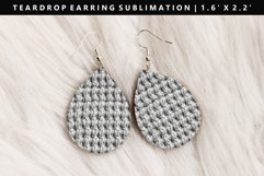 Knitted Teardrop Earring Sublimation PNG Design Product Image 1