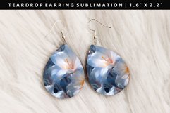 Flower Teardrop Earring Sublimation PNG Design Product Image 1