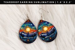 Celestial Teardrop Earring Sublimation PNG Design Product Image 1