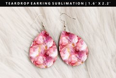 Alcohol Ink Teardrop Earring Sublimation PNG Design Product Image 1