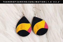 Retro Pop Art Teardrop Earring Sublimation PNG Design Product Image 1