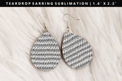 Knitted Teardrop Earring Sublimation PNG Design Product Image 1