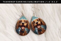 Funny Dog Teardrop Earring Sublimation PNG Design Product Image 1