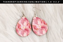 Alcohol Ink Teardrop Earring Sublimation PNG Design Product Image 1