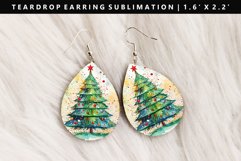 Watercolor Teardrop Earring Sublimation PNG Design Product Image 1