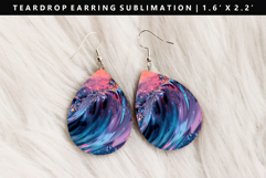 Abstract Teardrop Earring Sublimation PNG Design Product Image 1