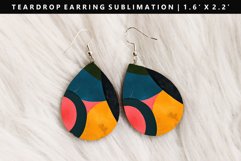Retro Pop Art Teardrop Earring Sublimation PNG Design Product Image 1