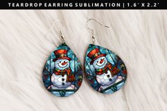 Snowman Teardrop Earring Sublimation PNG Design Product Image 1