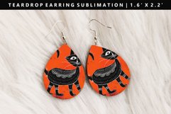 Funny Cat Teardrop Earring Sublimation PNG Design Product Image 1