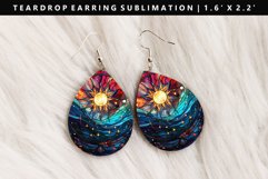 Celestial Teardrop Earring Sublimation PNG Design Product Image 1