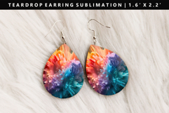 Rainbow Teardrop Earring Sublimation PNG Design Product Image 1