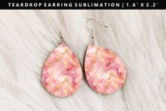 Alcohol Ink Teardrop Earring Sublimation PNG Design Product Image 1