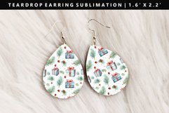 Christmas Teardrop Earring Sublimation PNG Design Product Image 1