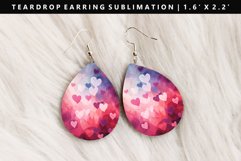 Valentine Teardrop Earring Sublimation PNG Design Product Image 1