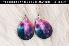Rainbow Teardrop Earring Sublimation PNG Design Product Image 1