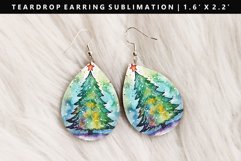 Watercolor Teardrop Earring Sublimation PNG Design Product Image 1