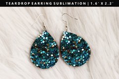 Sequin Teardrop Earring Sublimation PNG Design Product Image 1