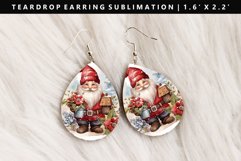 Gnome Teardrop Earring Sublimation PNG Design Product Image 1