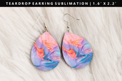 Iridescent Teardrop Earring Sublimation PNG Design Product Image 1