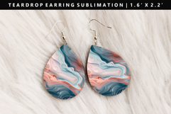 Abstract Teardrop Earring Sublimation PNG Design Product Image 1