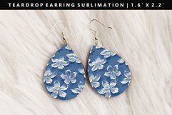 Flower Teardrop Earring Sublimation PNG Design Product Image 1