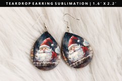 Funny Santa Teardrop Earring Sublimation PNG Design Product Image 1