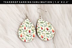 Christmas Teardrop Earring Sublimation PNG Design Product Image 1