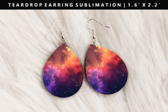 Rainbow Teardrop Earring Sublimation PNG Design Product Image 1