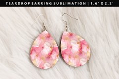 Alcohol Ink Teardrop Earring Sublimation PNG Design Product Image 1