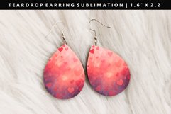 Valentine Teardrop Earring Sublimation PNG Design Product Image 1