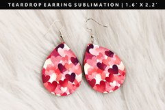 Heart Teardrop Earring Sublimation PNG Design Product Image 1