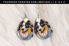 Funny Dog Teardrop Earring Sublimation PNG Design Product Image 1